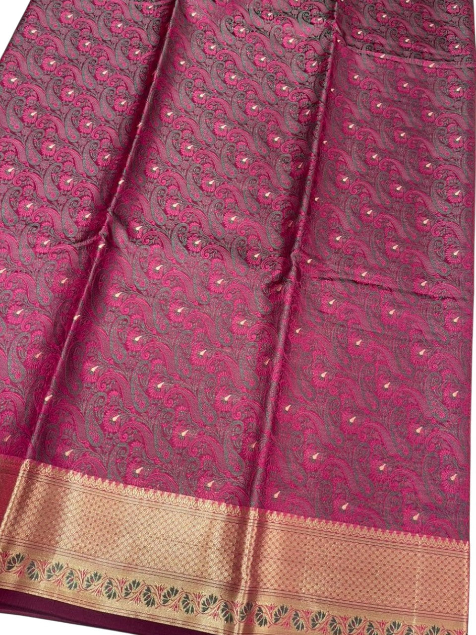 Southloom Resham Work Soft Cotton Banarasi Saree with Woven Work on Body and Borders