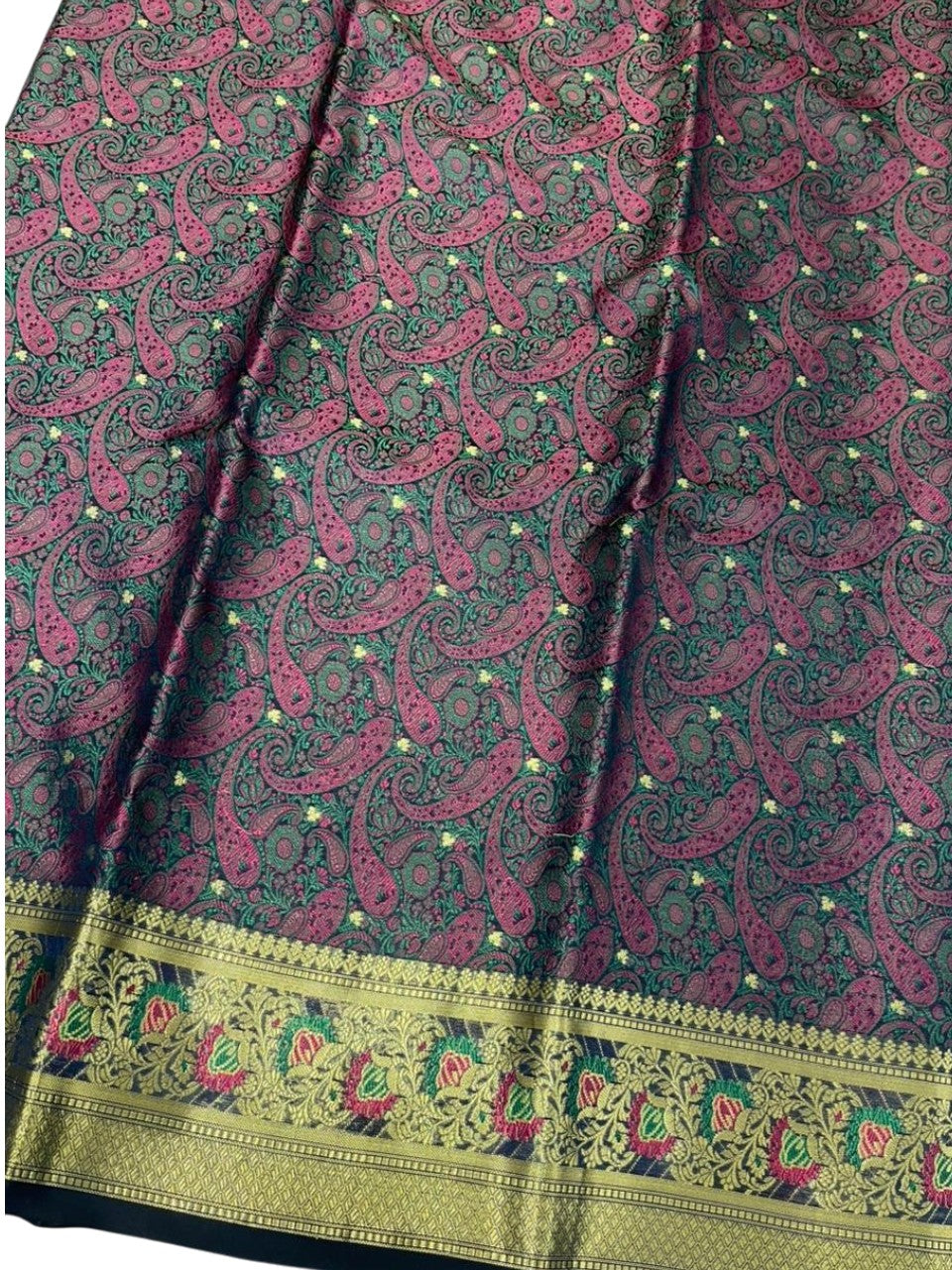 Southloom Resham Work Soft Cotton Banarasi Saree with Woven Work on Body and Borders