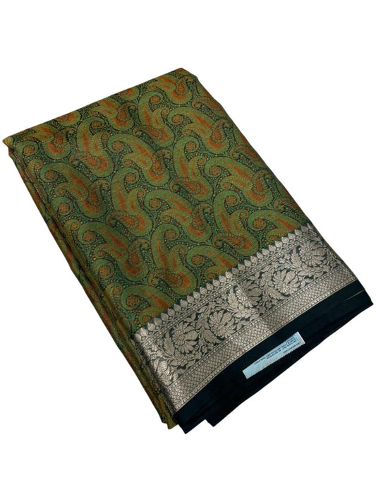 Southloom Resham Work Soft Cotton Banarasi Saree with Woven Work on Body and Borders