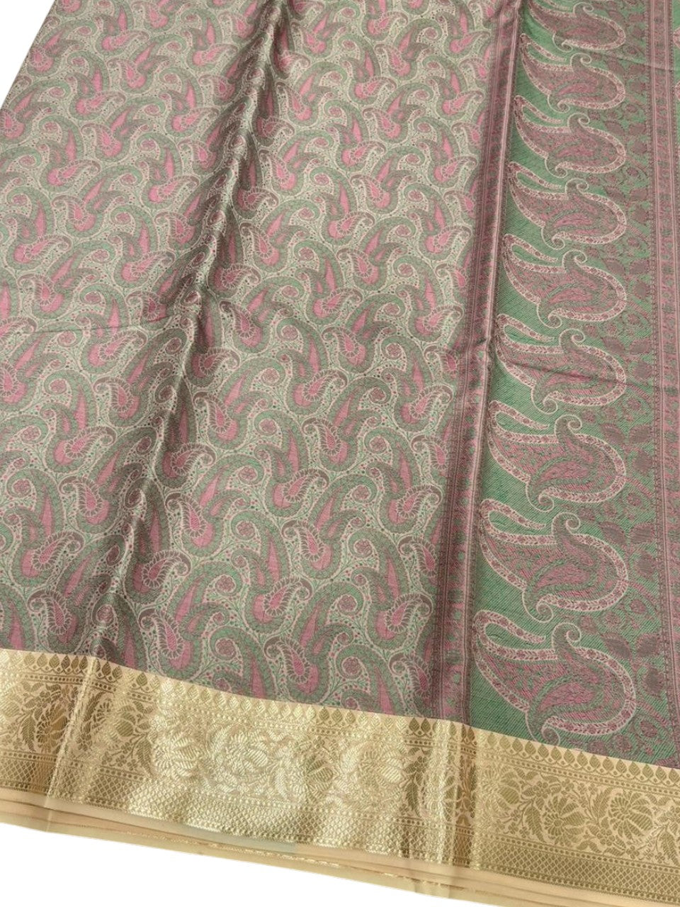 Southloom Resham Work Soft Cotton Banarasi Saree with Woven Work on Body and Borders