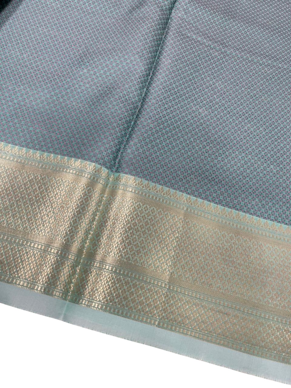 Southloom Resham Work Soft Cotton Banarasi Saree with Woven Work on Body and Borders