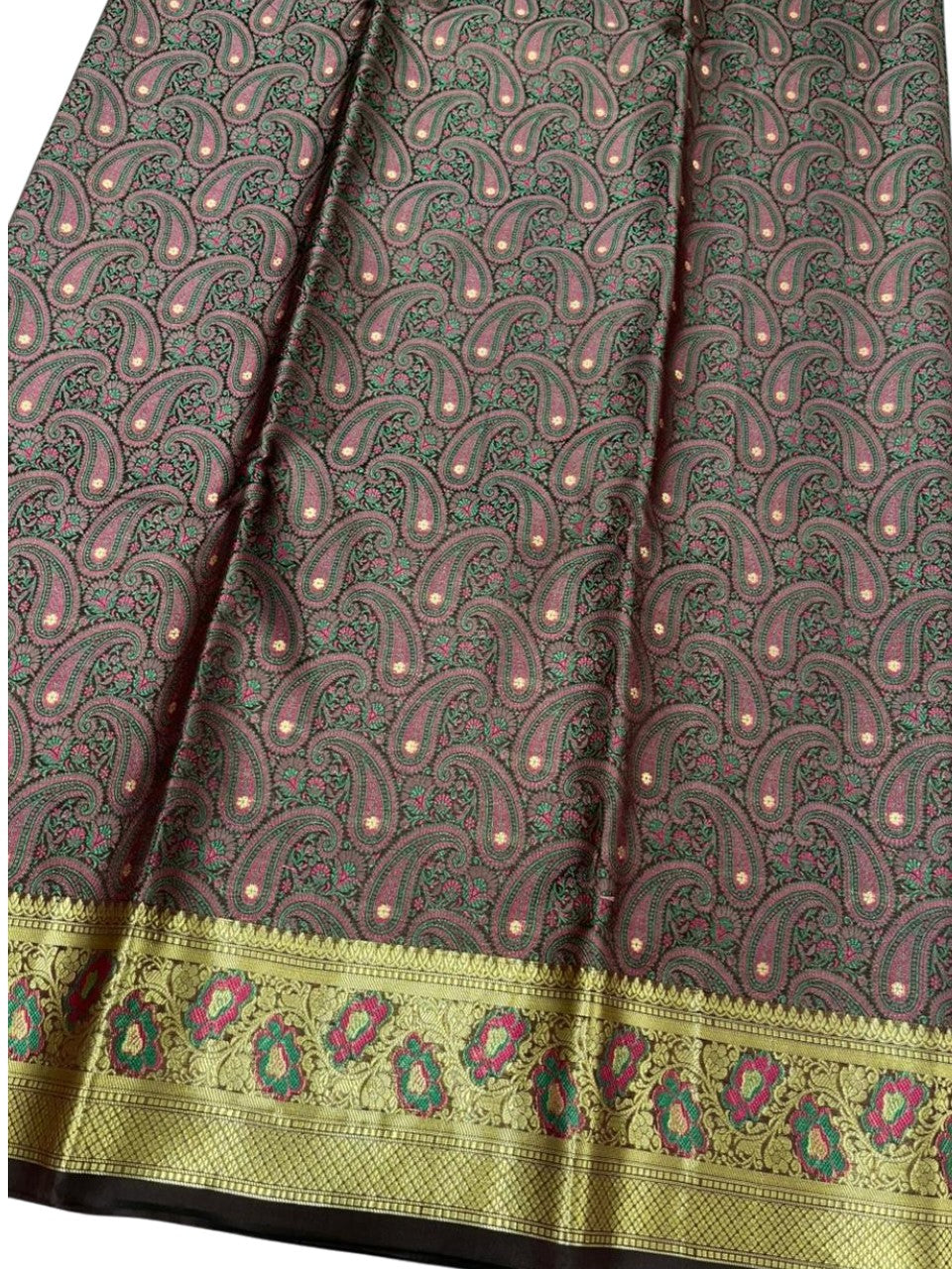 Southloom Resham Work Soft Cotton Banarasi Saree with Woven Work on Body and Borders
