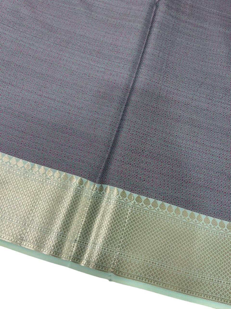 Southloom Resham Work Soft Cotton Banarasi Saree with Woven Work on Body and Borders (Blue)