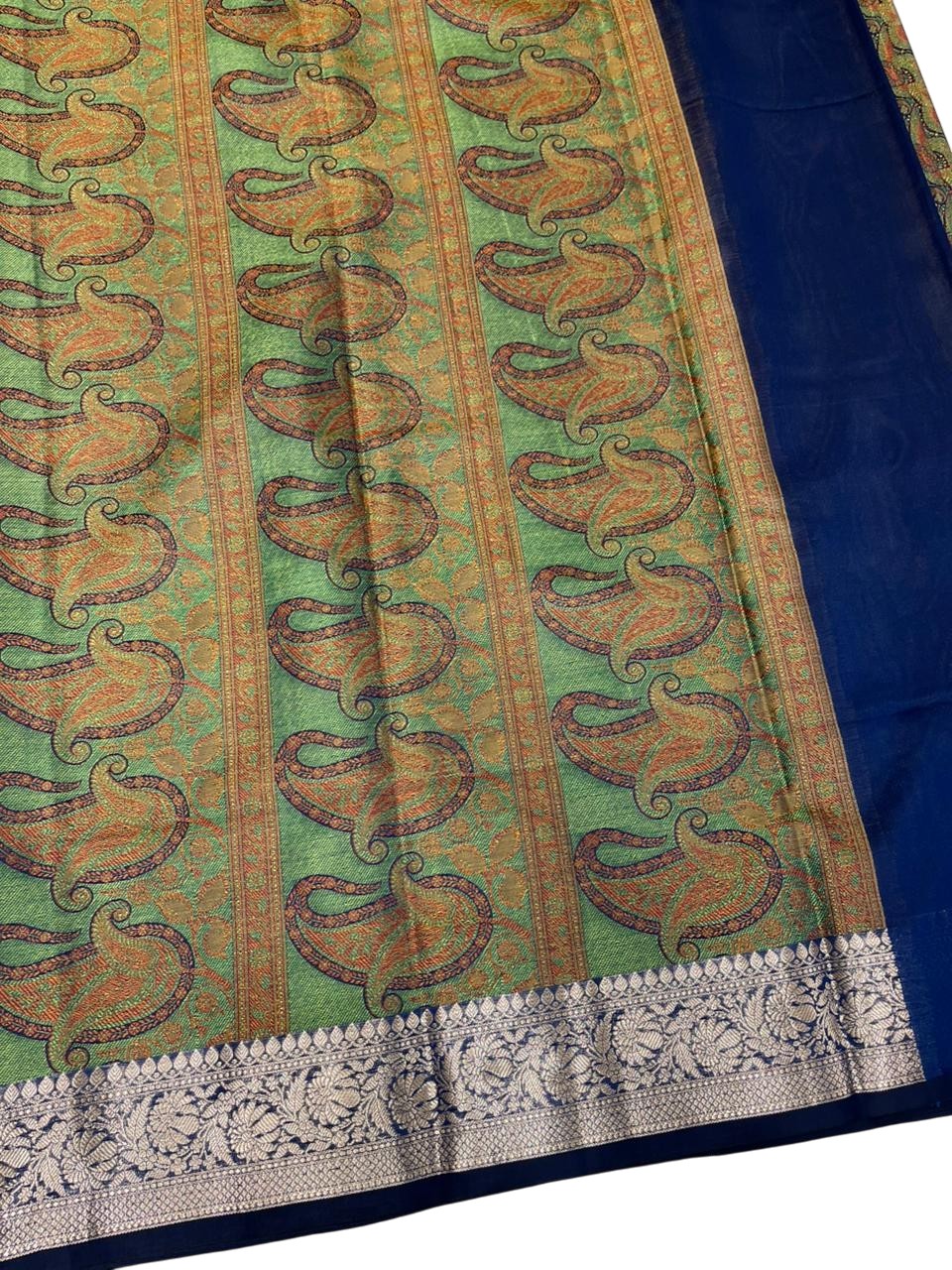 Southloom Resham Work Soft Cotton Banarasi Saree with Woven Work on Body and Borders
