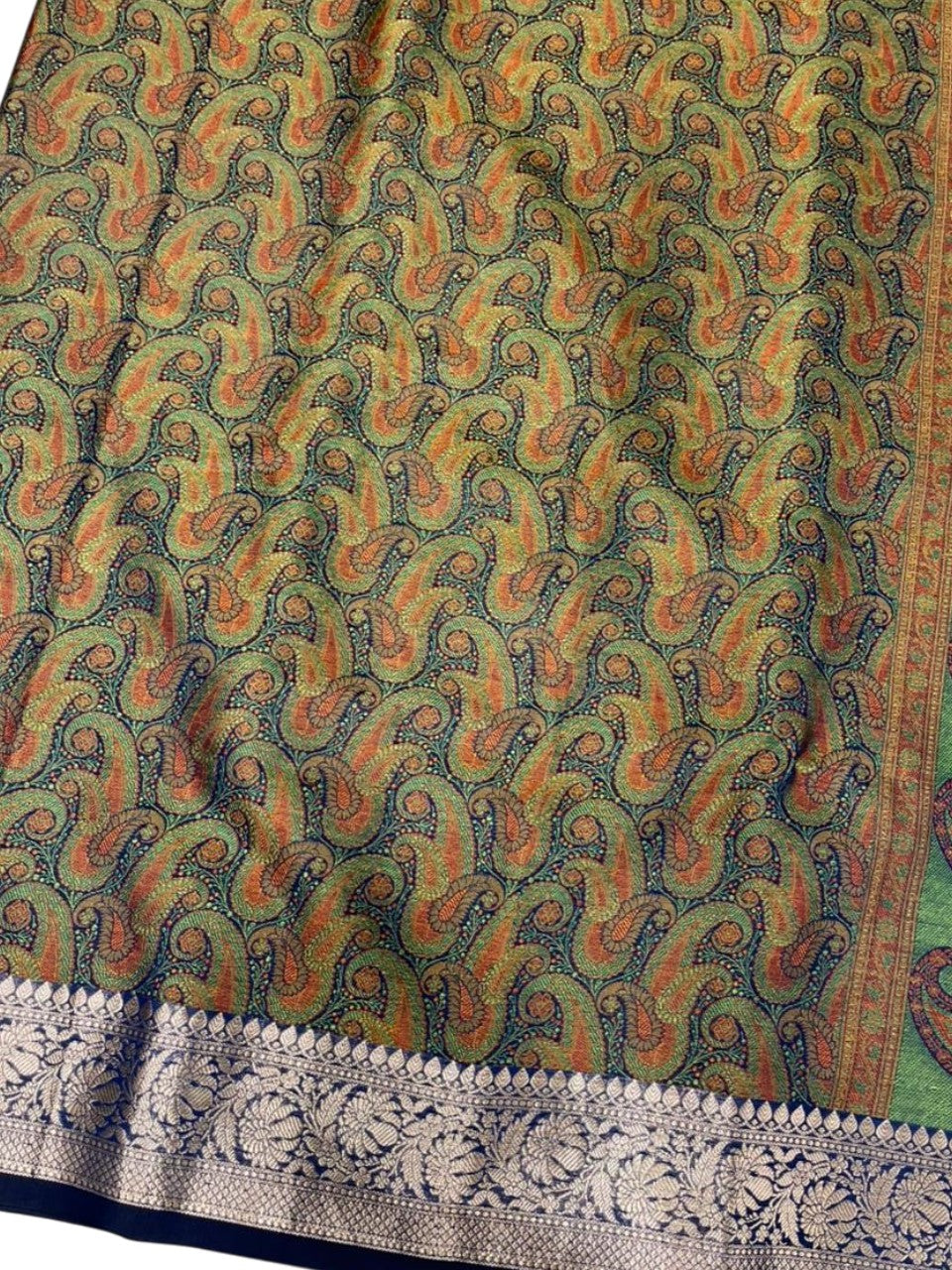 Southloom Resham Work Soft Cotton Banarasi Saree with Woven Work on Body and Borders