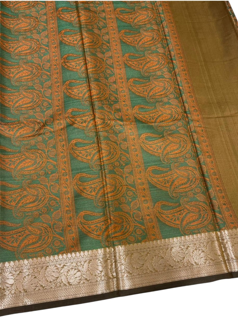 Southloom Resham Work Soft Cotton Banarasi Saree with Woven Work on Body and Borders