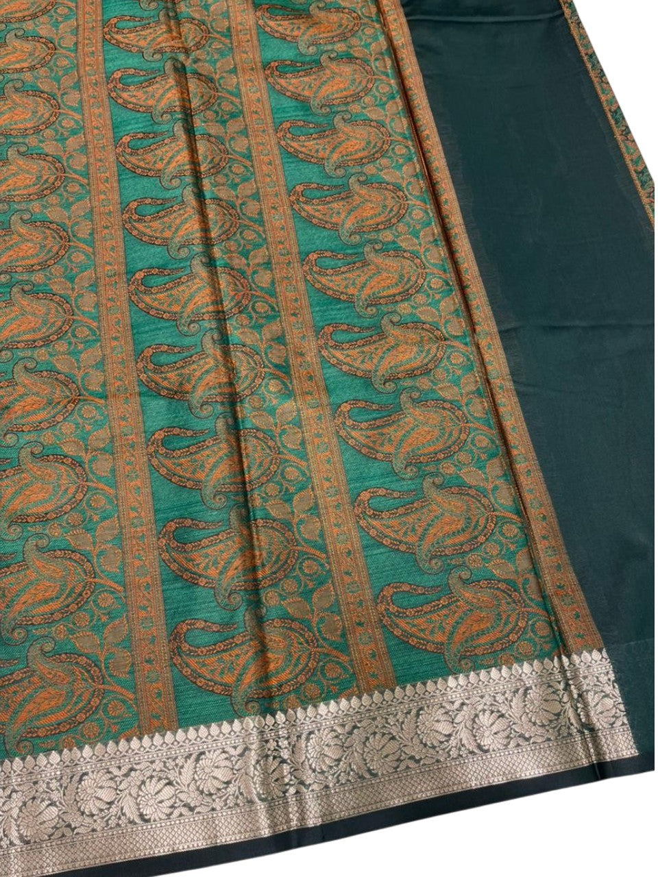 Southloom Resham Work Soft Cotton Banarasi Saree with Woven Work on Body and Borders