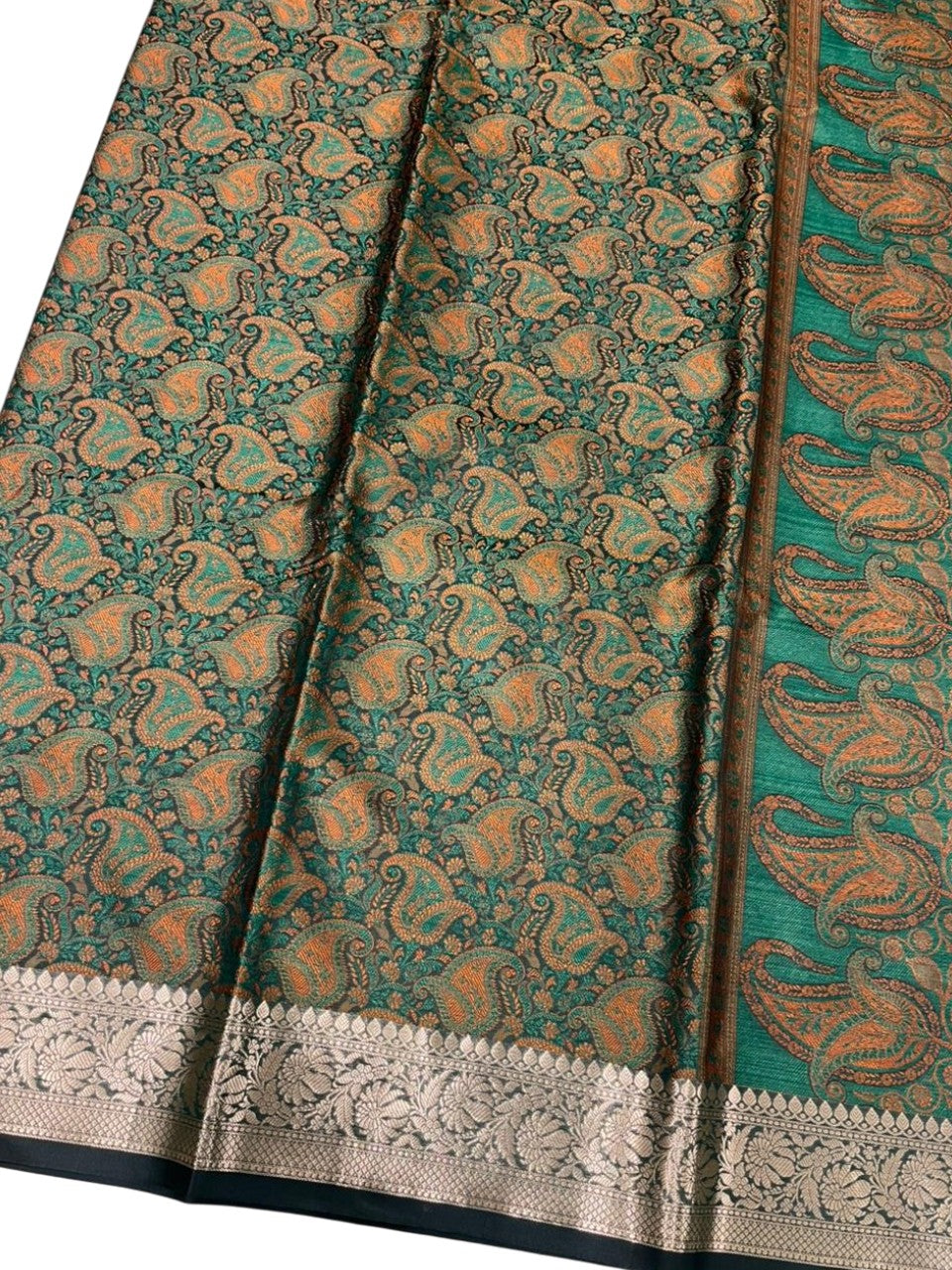Southloom Resham Work Soft Cotton Banarasi Saree with Woven Work on Body and Borders