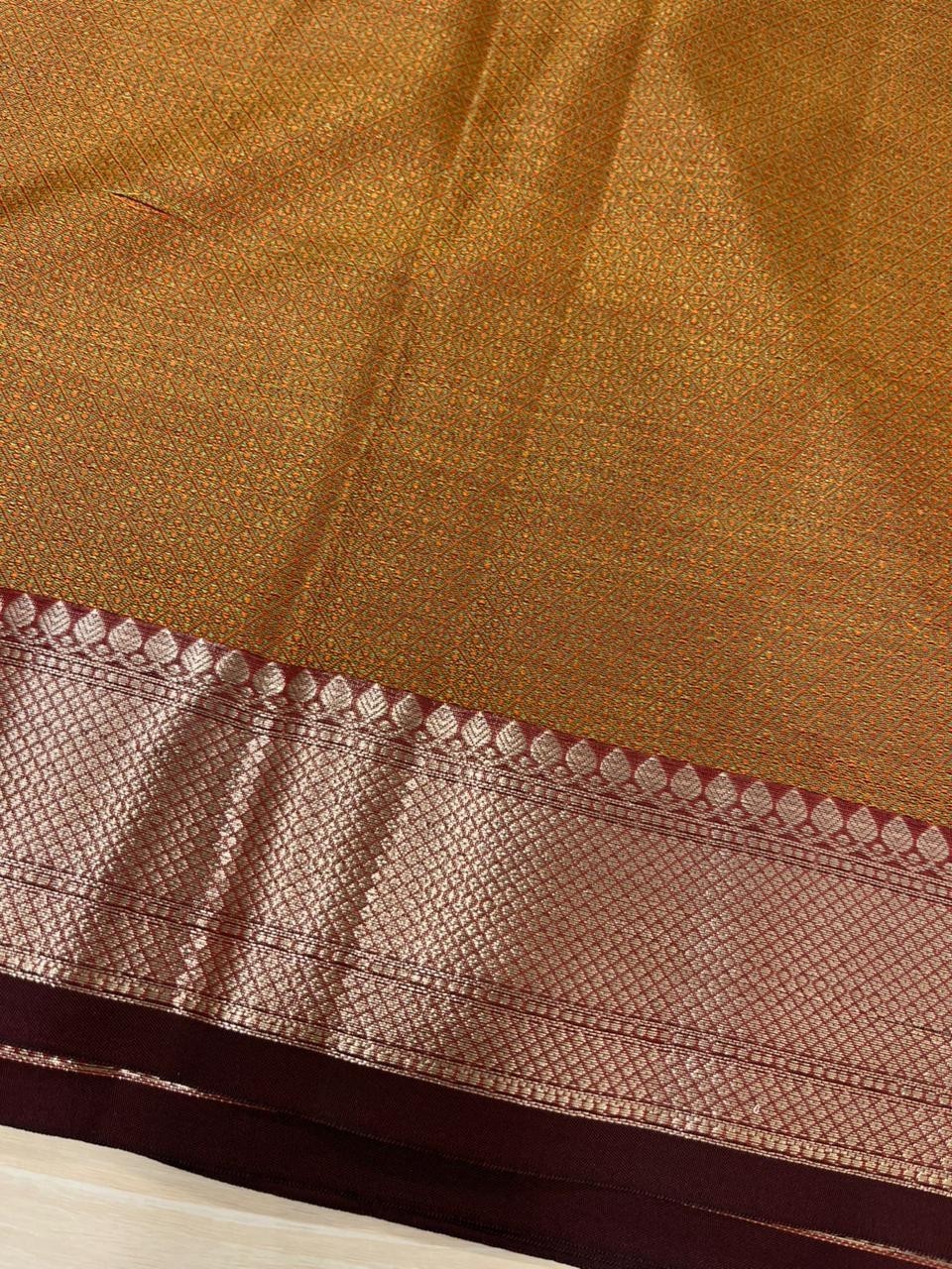 Southloom Resham Work Soft Cotton Banarasi Saree with Woven Work on Body and Borders