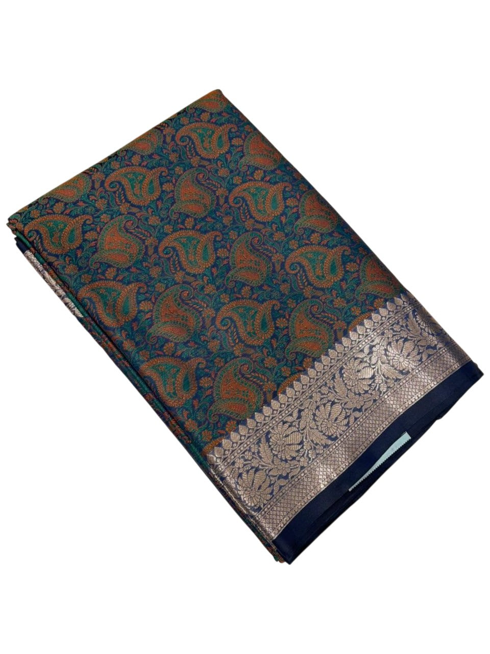 Southloom Resham Work Soft Cotton Banarasi Saree with Woven Work on Body and Borders