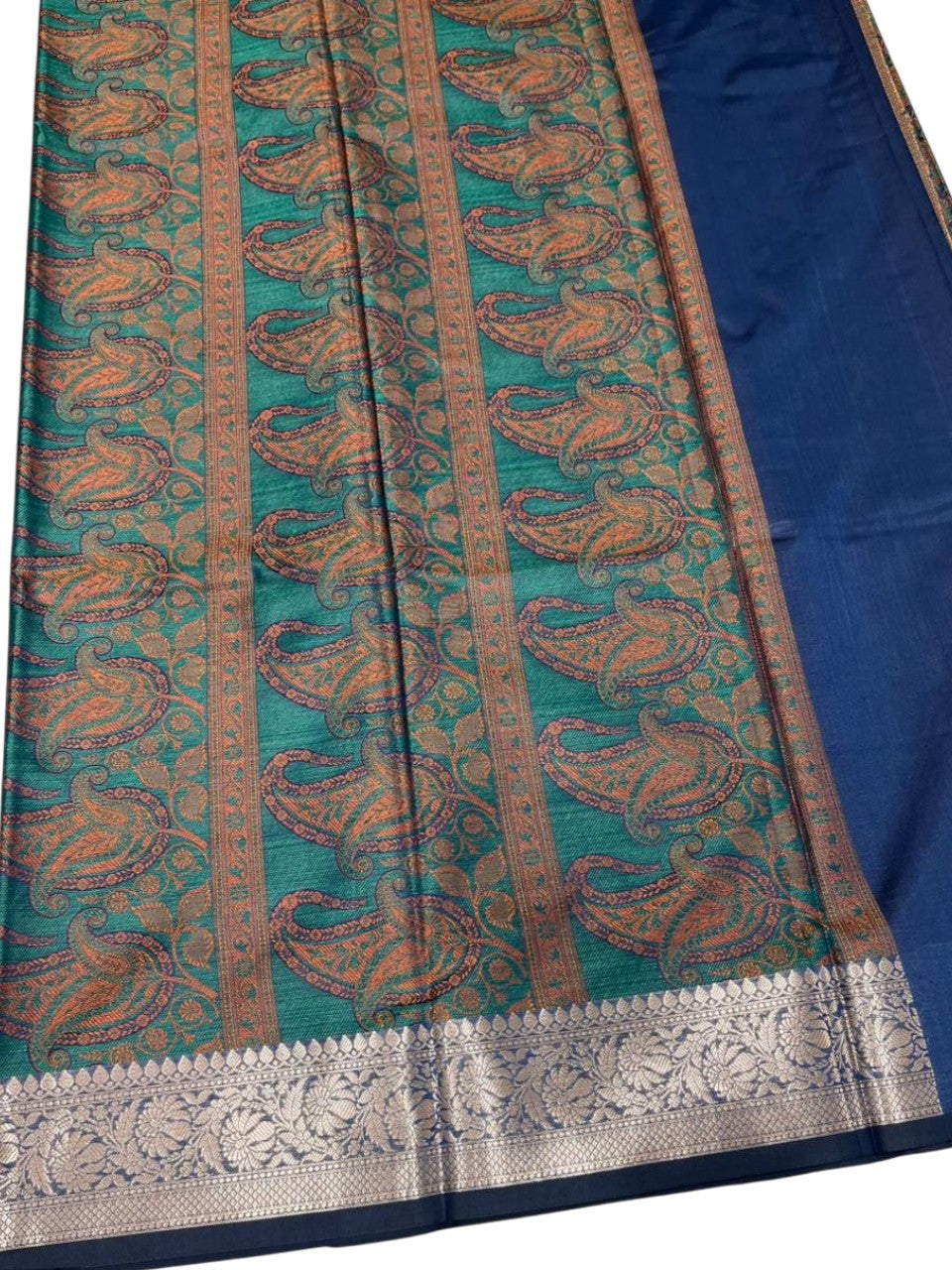 Southloom Resham Work Soft Cotton Banarasi Saree with Woven Work on Body and Borders