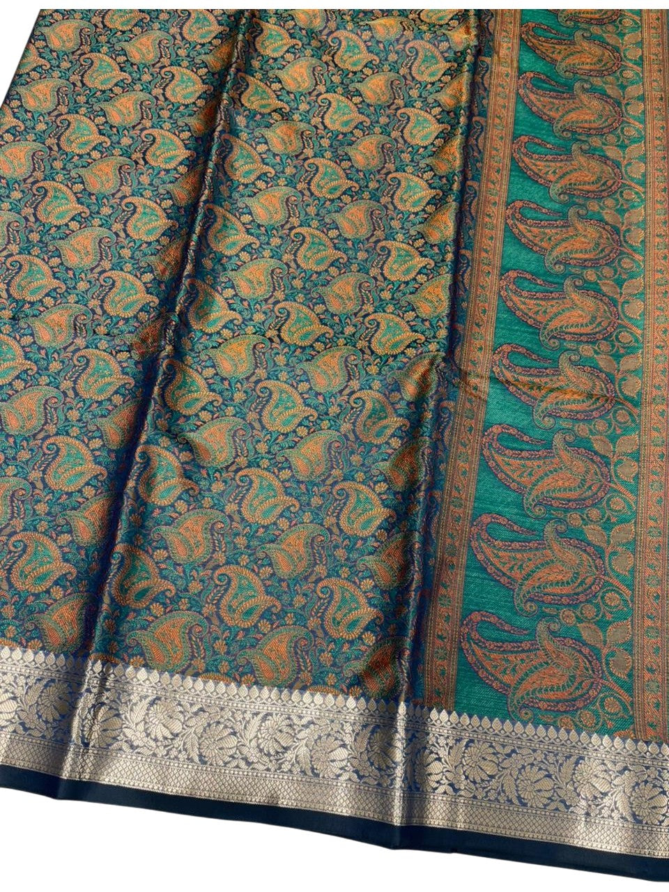 Southloom Resham Work Soft Cotton Banarasi Saree with Woven Work on Body and Borders