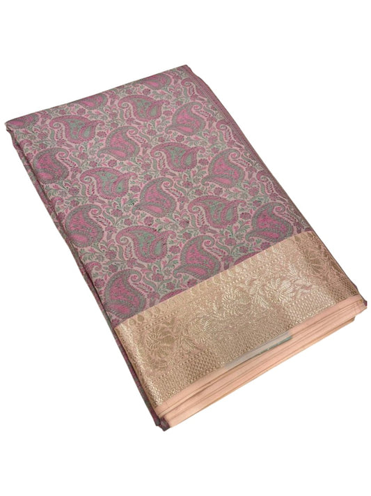 Southloom Resham Work Soft Cotton Banarasi Saree with Woven Work on Body and Borders