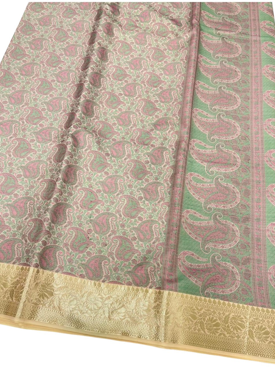 Southloom Resham Work Soft Cotton Banarasi Saree with Woven Work on Body and Borders