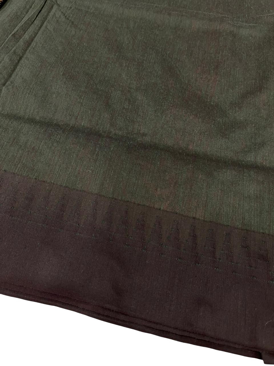 Southloom Kalyani Cotton Saree In Red And Green With Woven Work on the Body and Borders