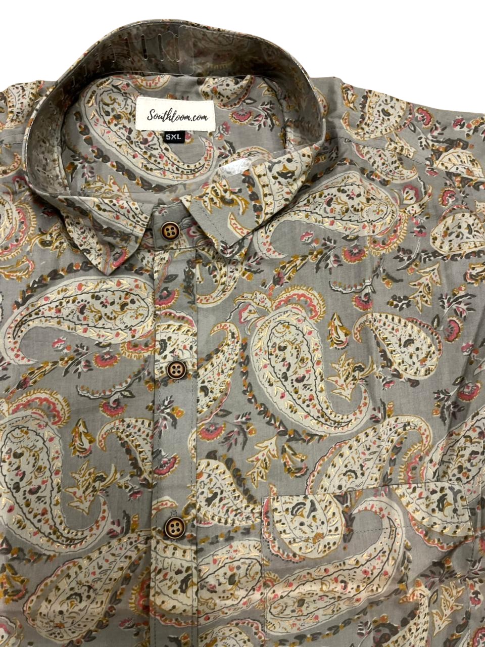 Southloom Jaipur Pure Cotton Block Printed Shirt for Men in Full Sleeve