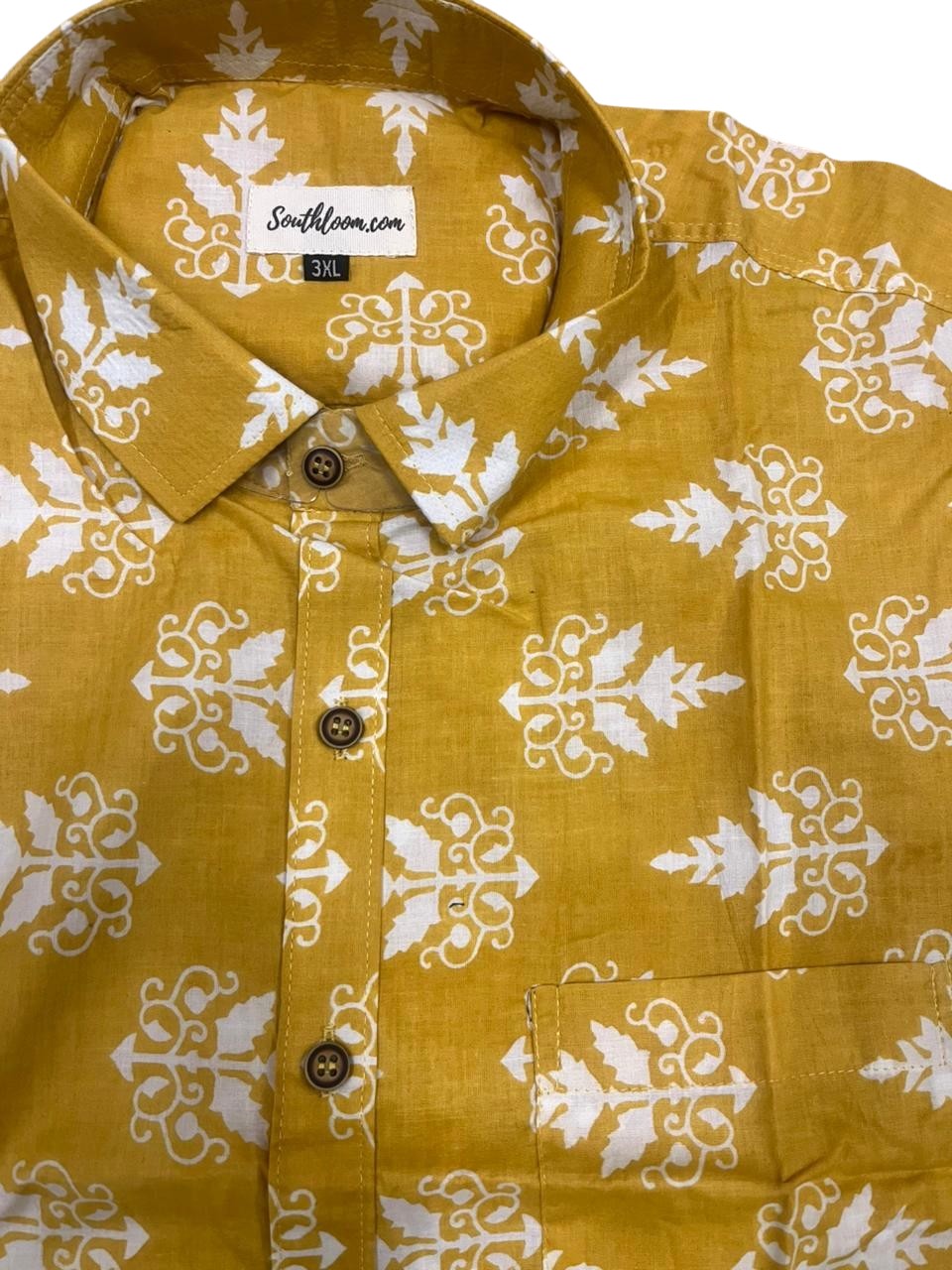 Southloom Jaipur Pure Cotton Block Printed Shirt for Men in Full Sleeve