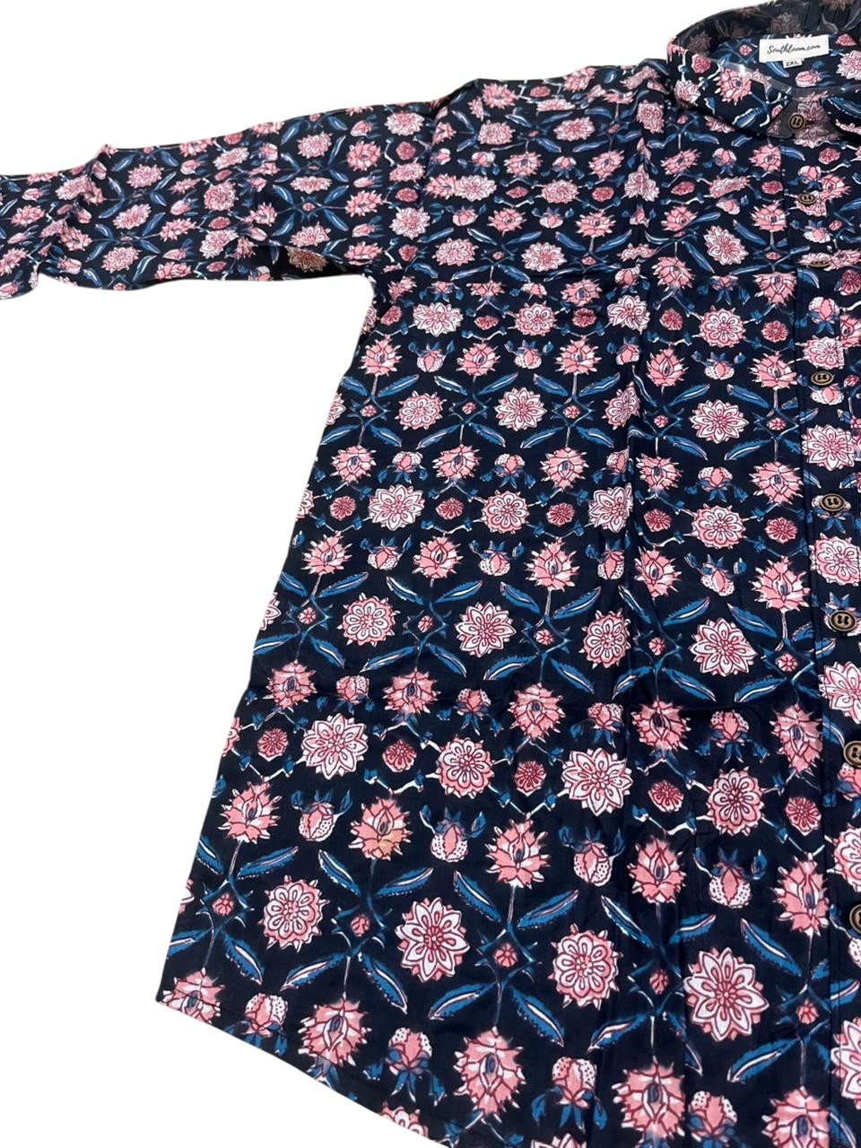 Southloom Jaipur Pure Cotton Block Printed Shirt for Men in Full Sleeve