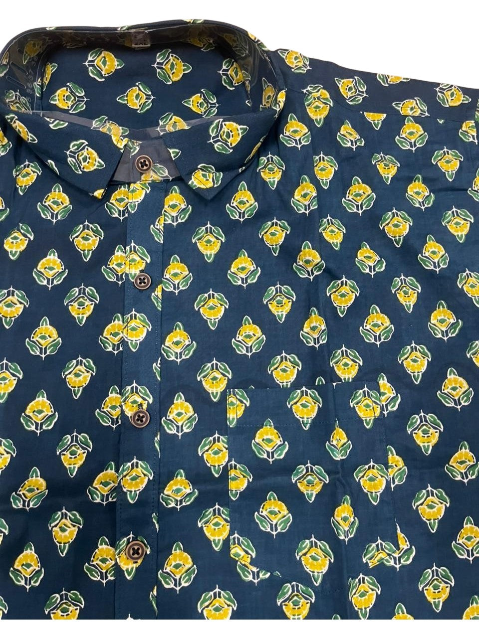 Southloom Jaipur Pure Cotton Block Printed Shirt for Men in Full Sleeve
