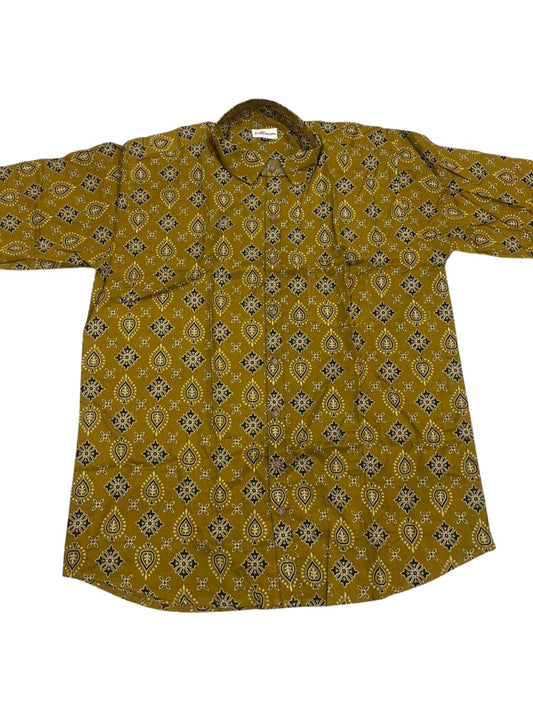 Southloom Jaipur Pure Cotton Block Printed Shirt for Men in Full Sleeve