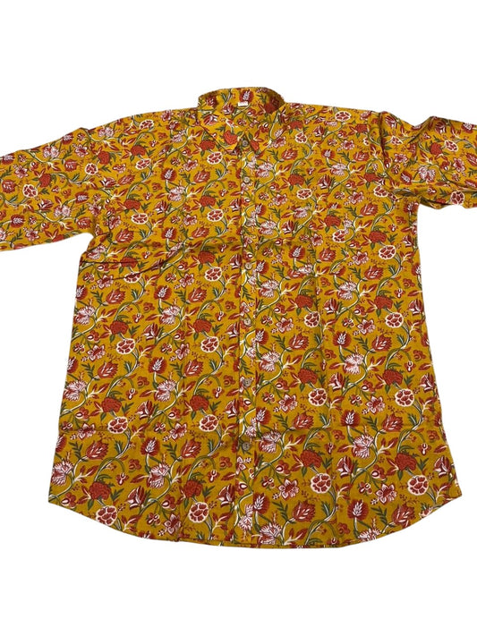 Southloom Jaipur Pure Cotton Block Printed Shirt for Men in Full Sleeve