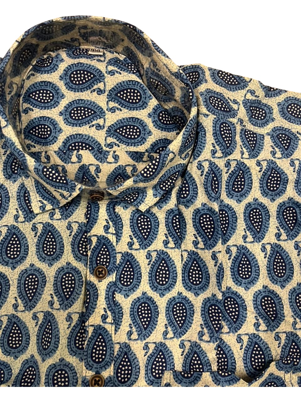 Southloom Jaipur Pure Cotton Block Printed Shirt for Men in Full Sleeve