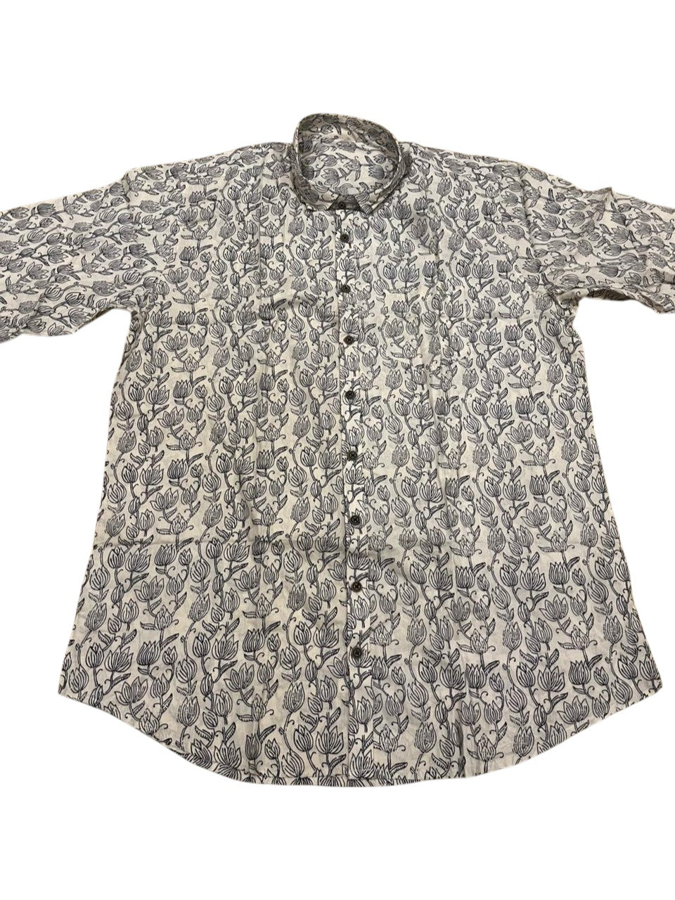 Southloom Jaipur Pure Cotton Block Printed Shirt for Men in Full Sleeve