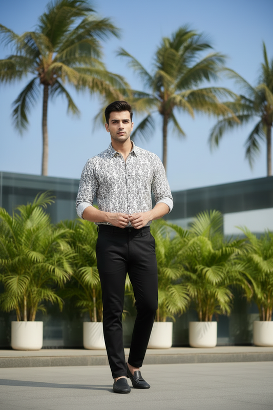 Southloom Jaipur Pure Cotton Block Printed Shirt for Men in Full Sleeve