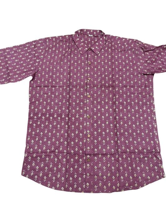 Southloom Jaipur Pure Cotton Block Printed Shirt for Men in Full Sleeve