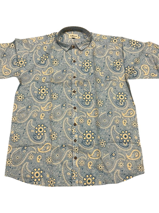 Southloom Jaipur Pure Cotton Block Printed Shirt for Men in Full Sleeve