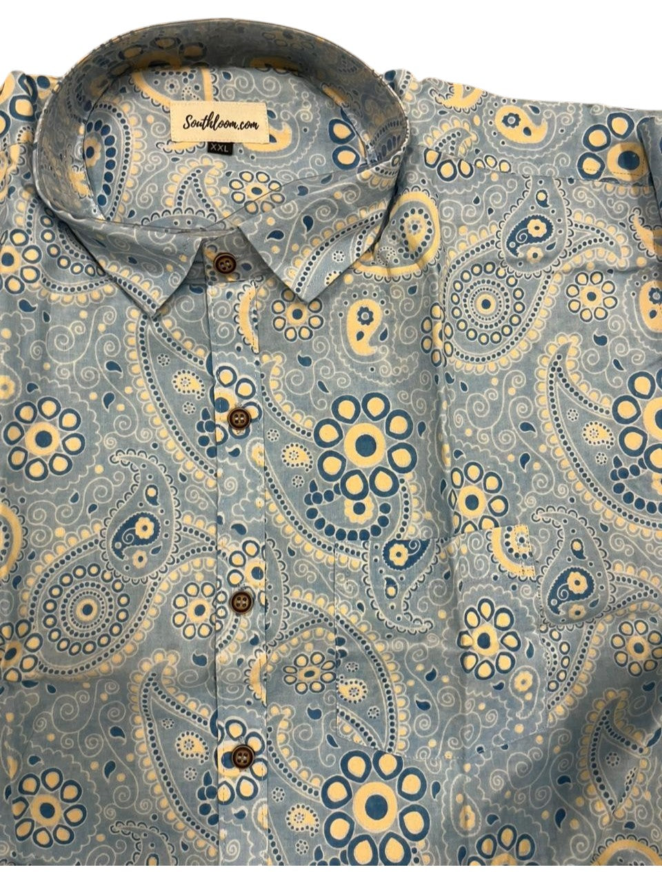 Southloom Jaipur Pure Cotton Block Printed Shirt for Men in Full Sleeve