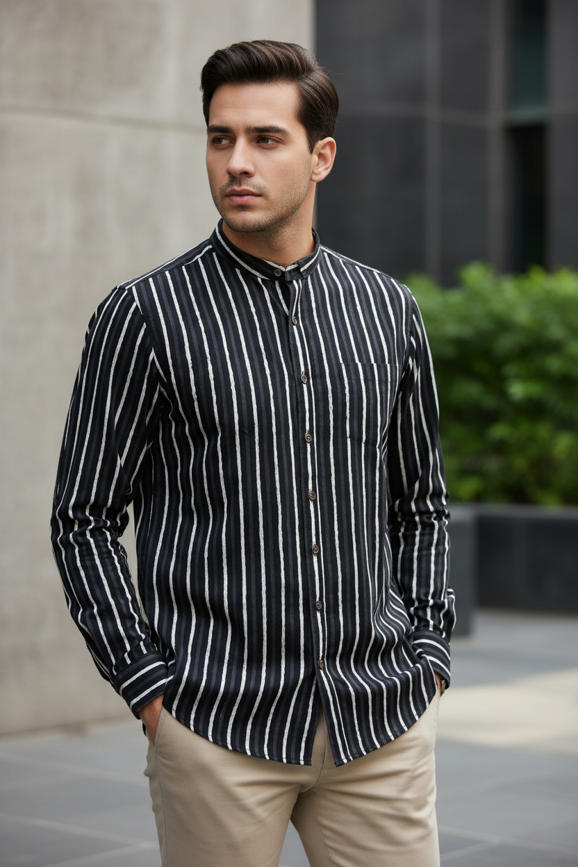 Southloom Jaipur Pure Cotton Block Printed Shirt for Men in Full Sleeve