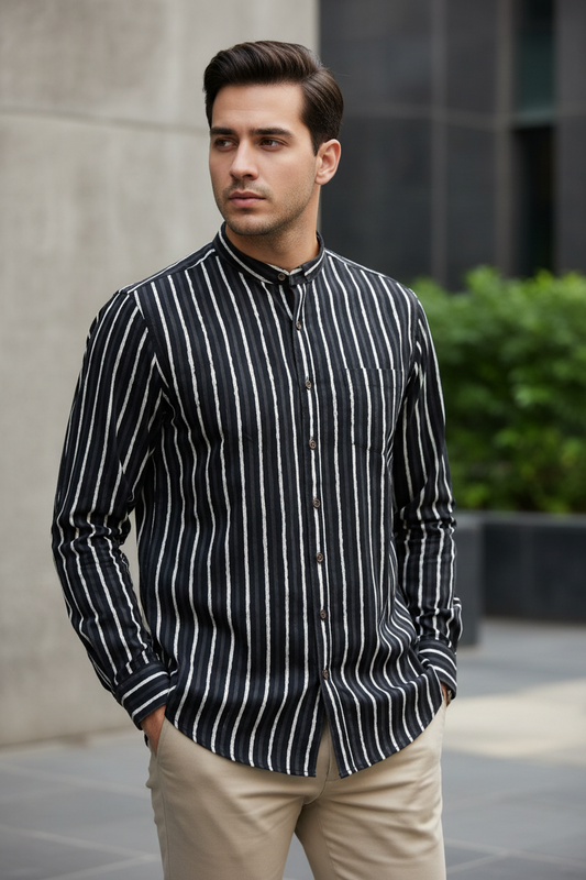 Southloom Jaipur Pure Cotton Block Printed Shirt for Men in Full Sleeve