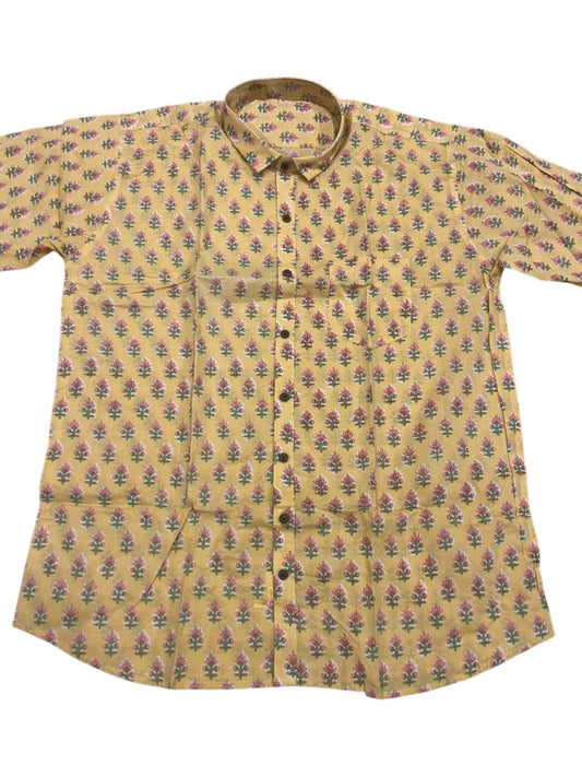 Southloom Jaipur Pure Cotton Block Printed Shirt for Men in Full Sleeve