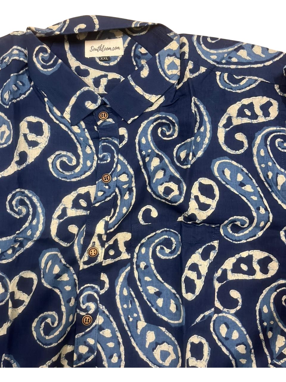 Southloom Jaipur Pure Cotton Block Printed Shirt for Men in Full Sleeve