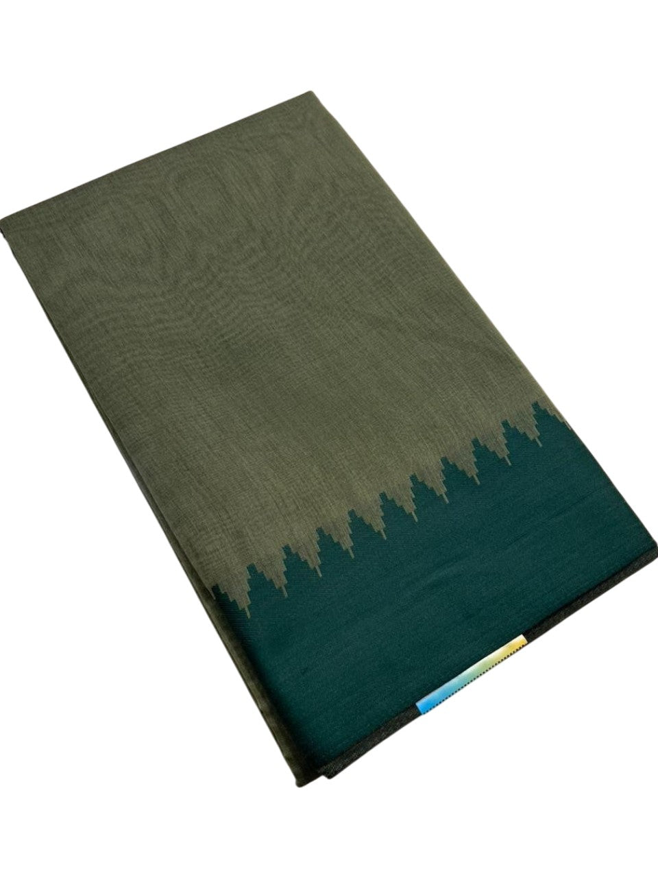 Southloom Kerala Linen Cotton Saree With Temple Design on the Border of the Saree