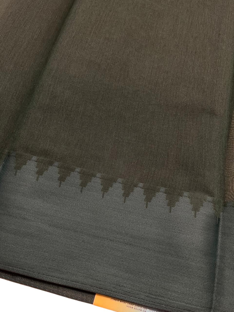 Southloom Kerala Linen Cotton Saree With Temple Design on the Border of the Saree
