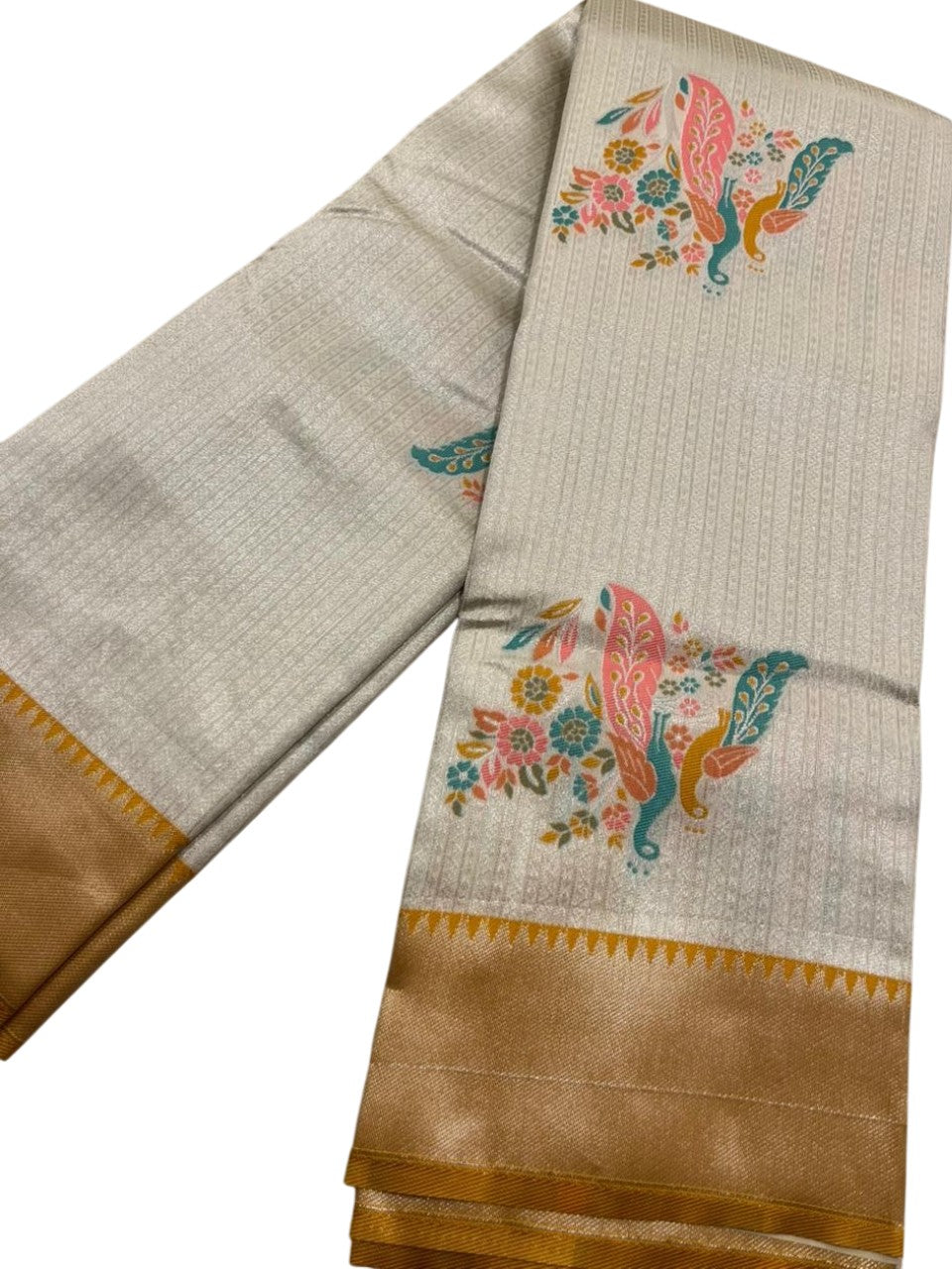 Southloom Kerala Tissue Silk With Butta Work On the Body
