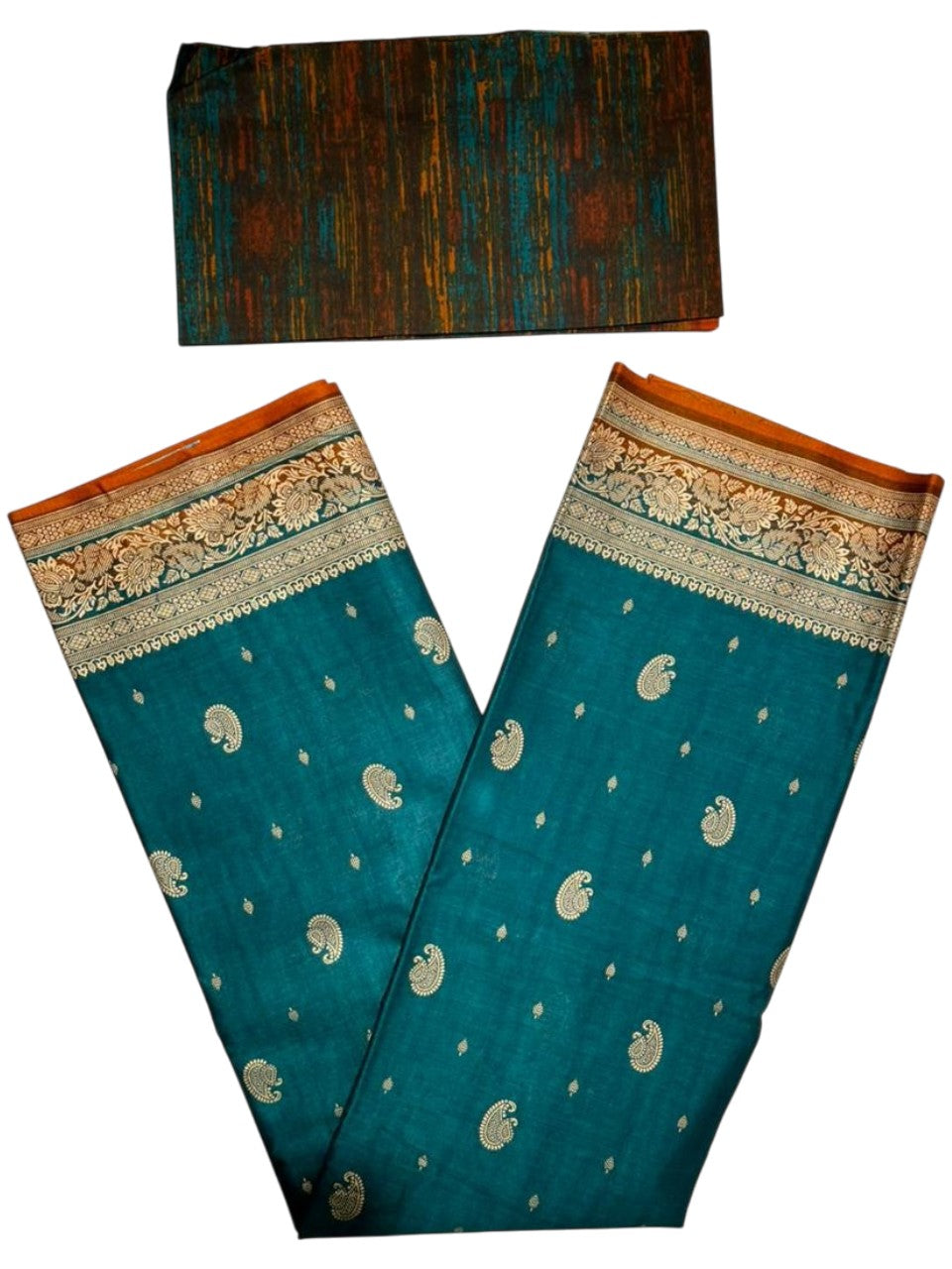 Southloom Muslin Cotton Saree With Floral Prints on the Body and Borders