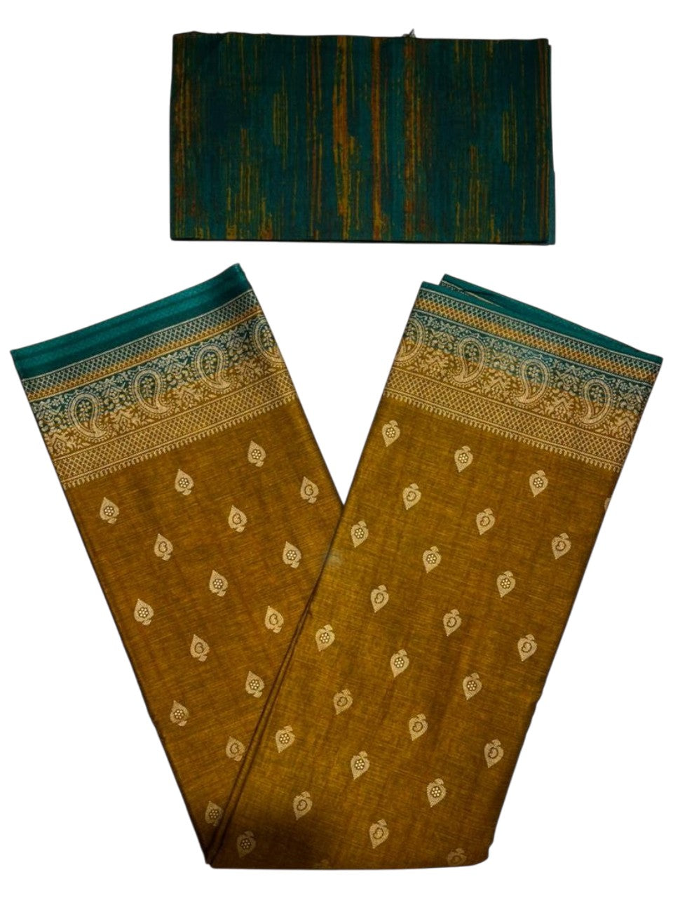 Southloom Muslin Cotton Saree With Floral Prints on the Body and Borders