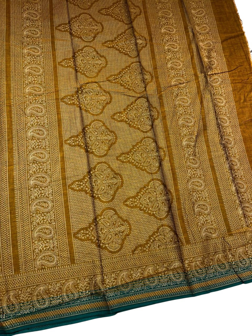 Southloom Muslin Cotton Saree With Floral Prints on the Body and Borders
