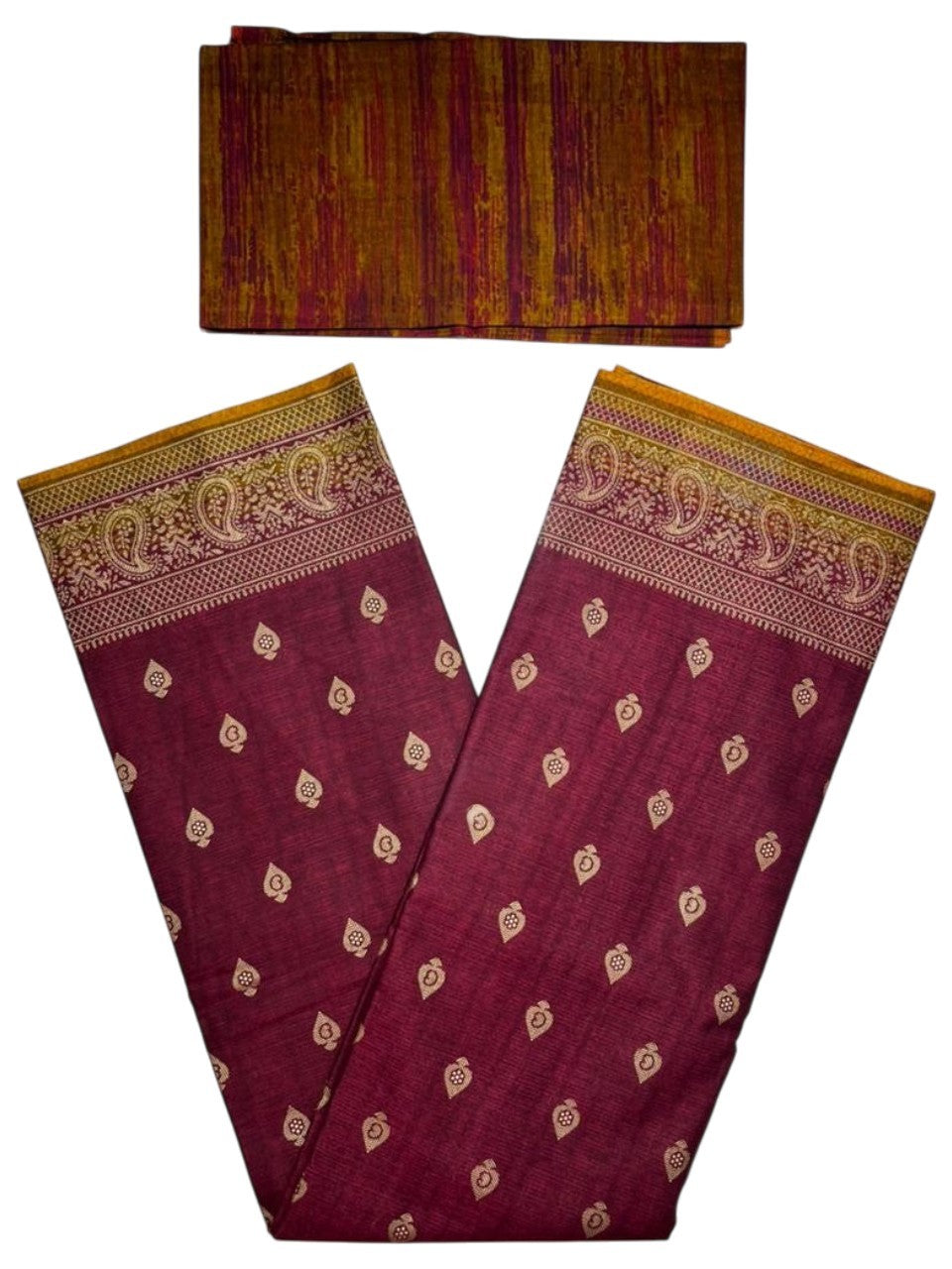 Southloom Muslin Cotton Saree With Floral Prints on the Body and Borders