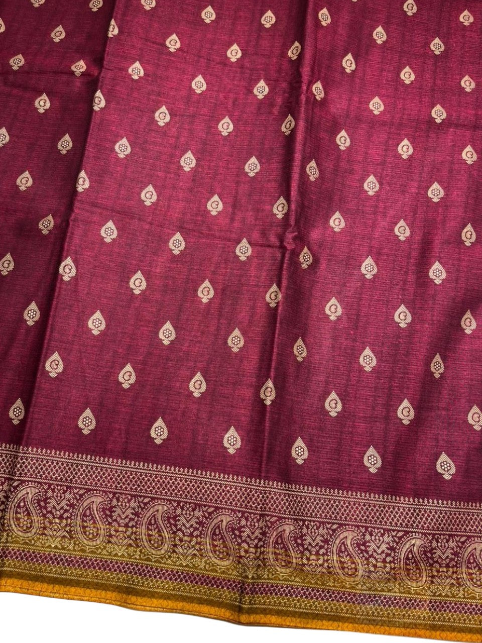 Southloom Muslin Cotton Saree With Floral Prints on the Body and Borders