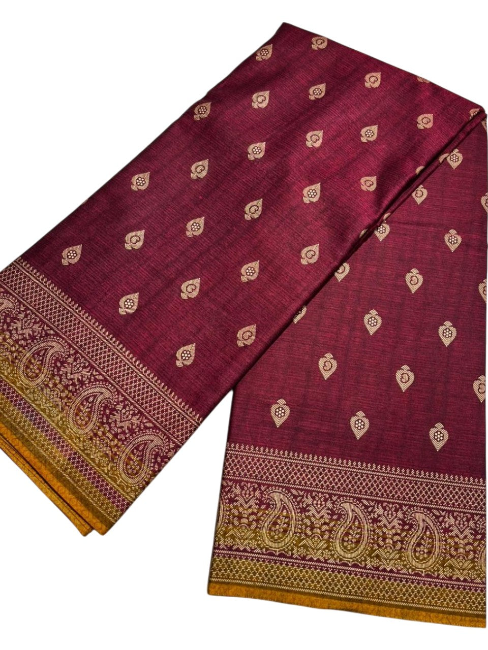 Southloom Muslin Cotton Saree With Floral Prints on the Body and Borders