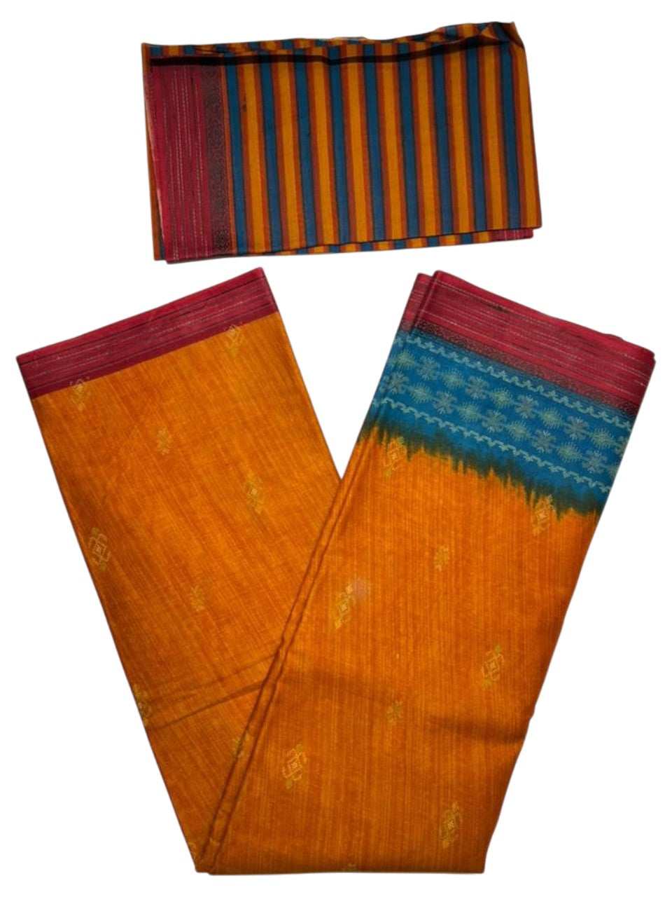Southloom Muslin Cotton Saree With Floral Prints on the Body and Borders