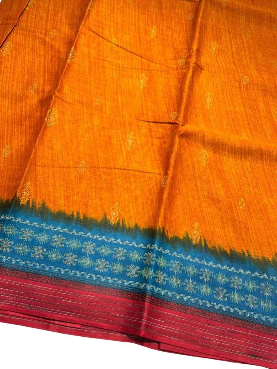 Southloom Muslin Cotton Saree With Floral Prints on the Body and Borders