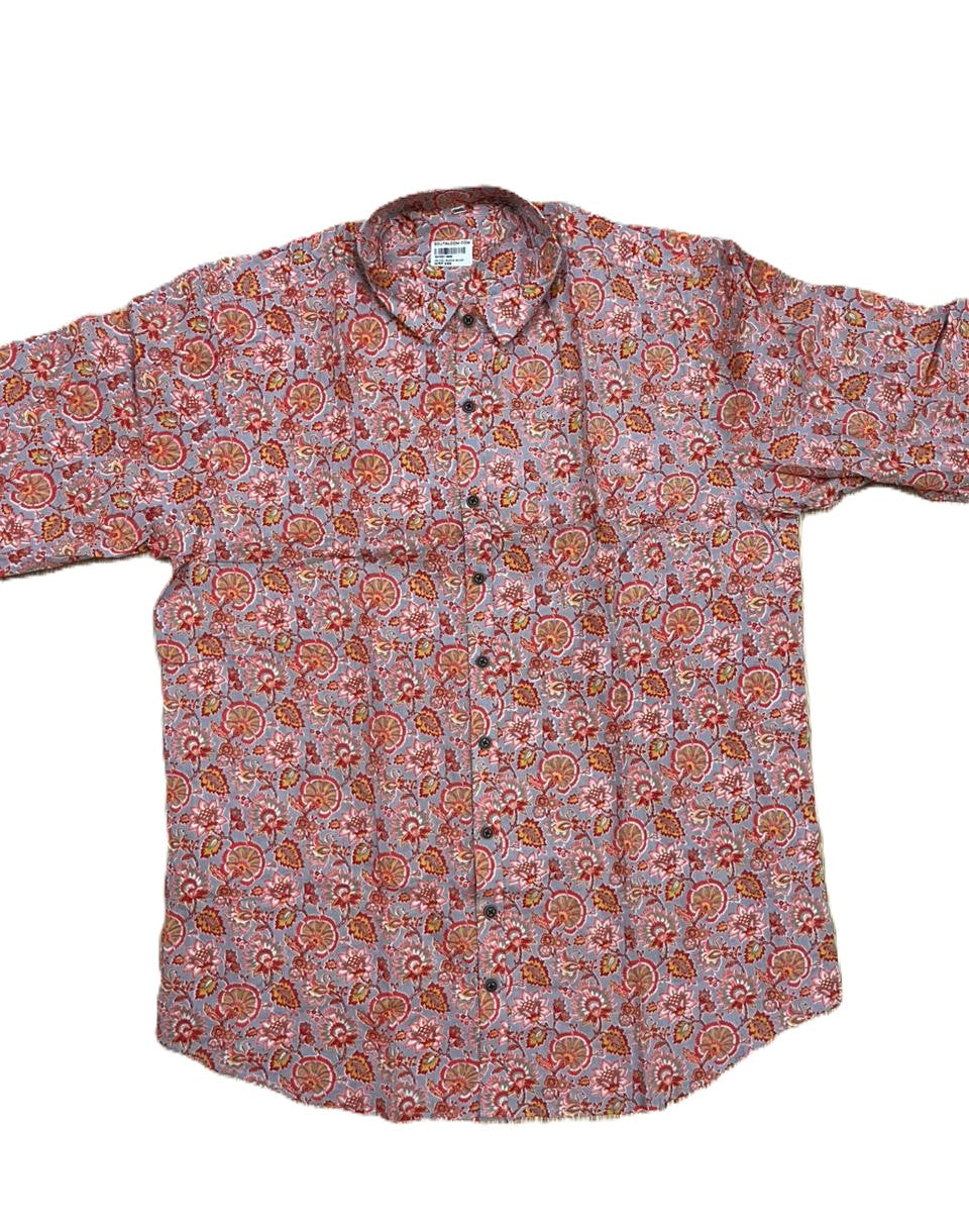 Southloom Jaipur Pure Cotton Block Printed Shirt for Men in Full Sleeve
