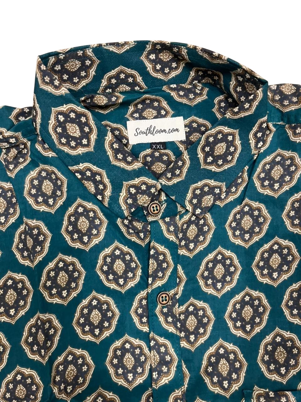 Southloom Jaipur Pure Cotton Block Printed Shirt for Men in Full Sleeve