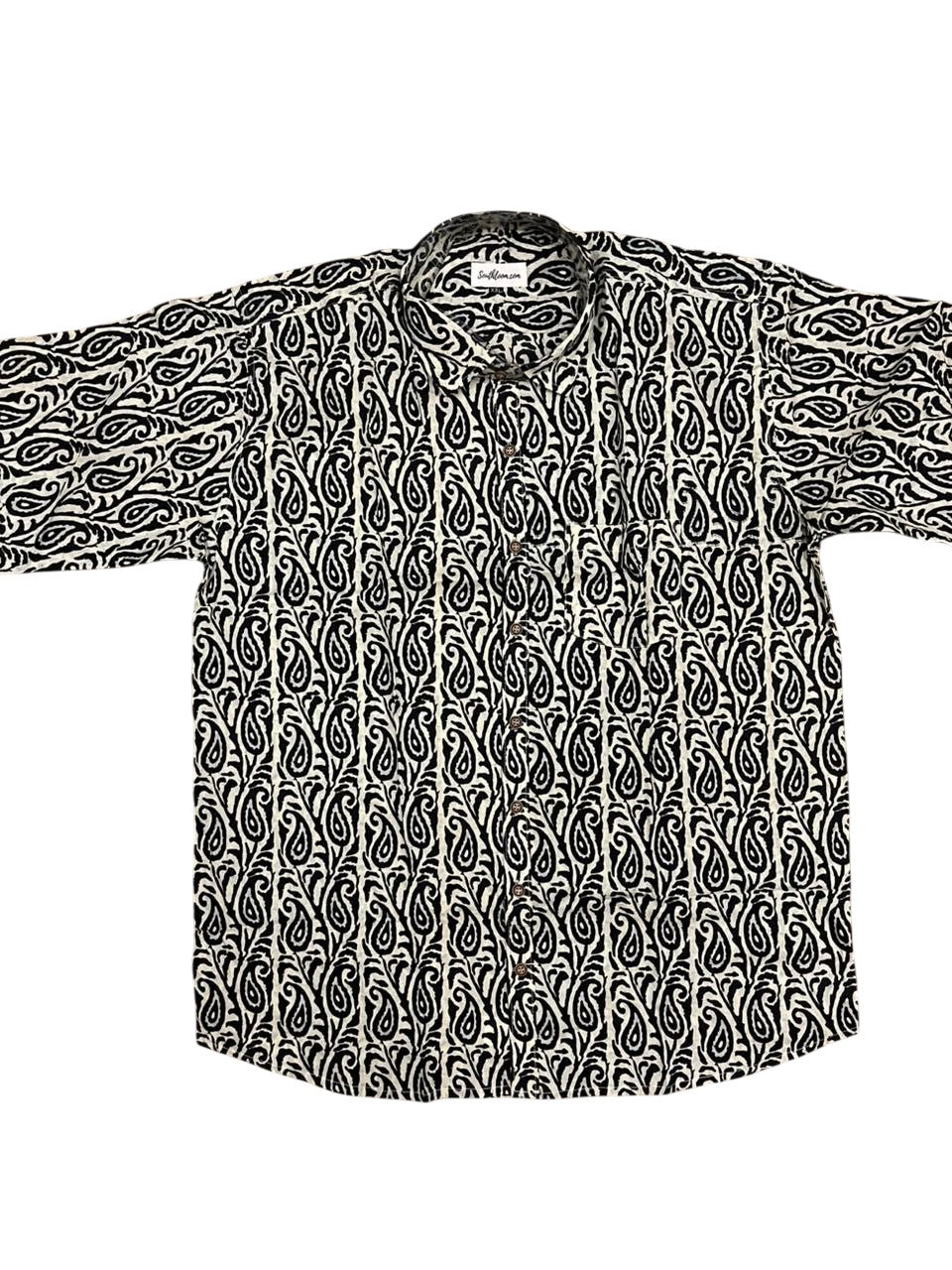 Southloom Jaipur Pure Cotton Block Printed Shirt for Men in Full Sleeve
