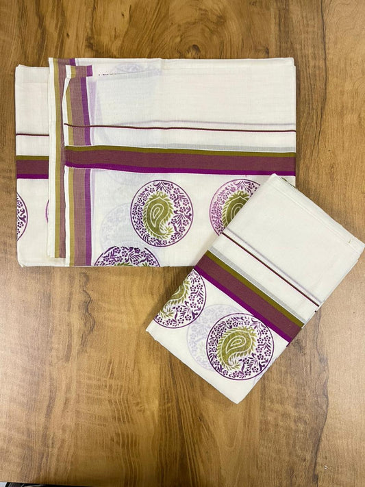 Kerala Cotton Printed Set Mundu (2.80m) SL335